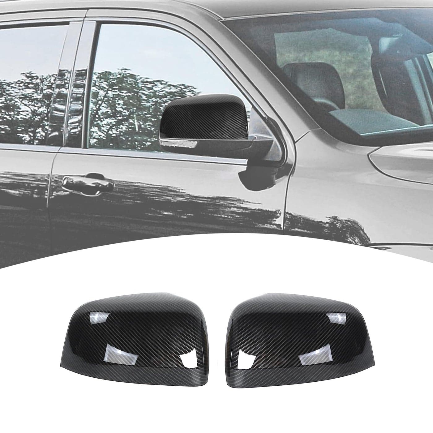PDKLIN for Grand Cherokee Side Mirror Cover Carbon Fiber Compatible with 20112020 Jeep Grand Cherokee Carbon Fiber Exterior Accessories 2pcs