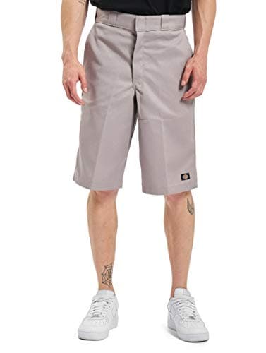 Dickies Men’s 13-Inch Loose Fit Work Shorts – Durable Outdoor Uniform Shorts with Multi-Pockets for Men on The Job, Silver Gray, 34