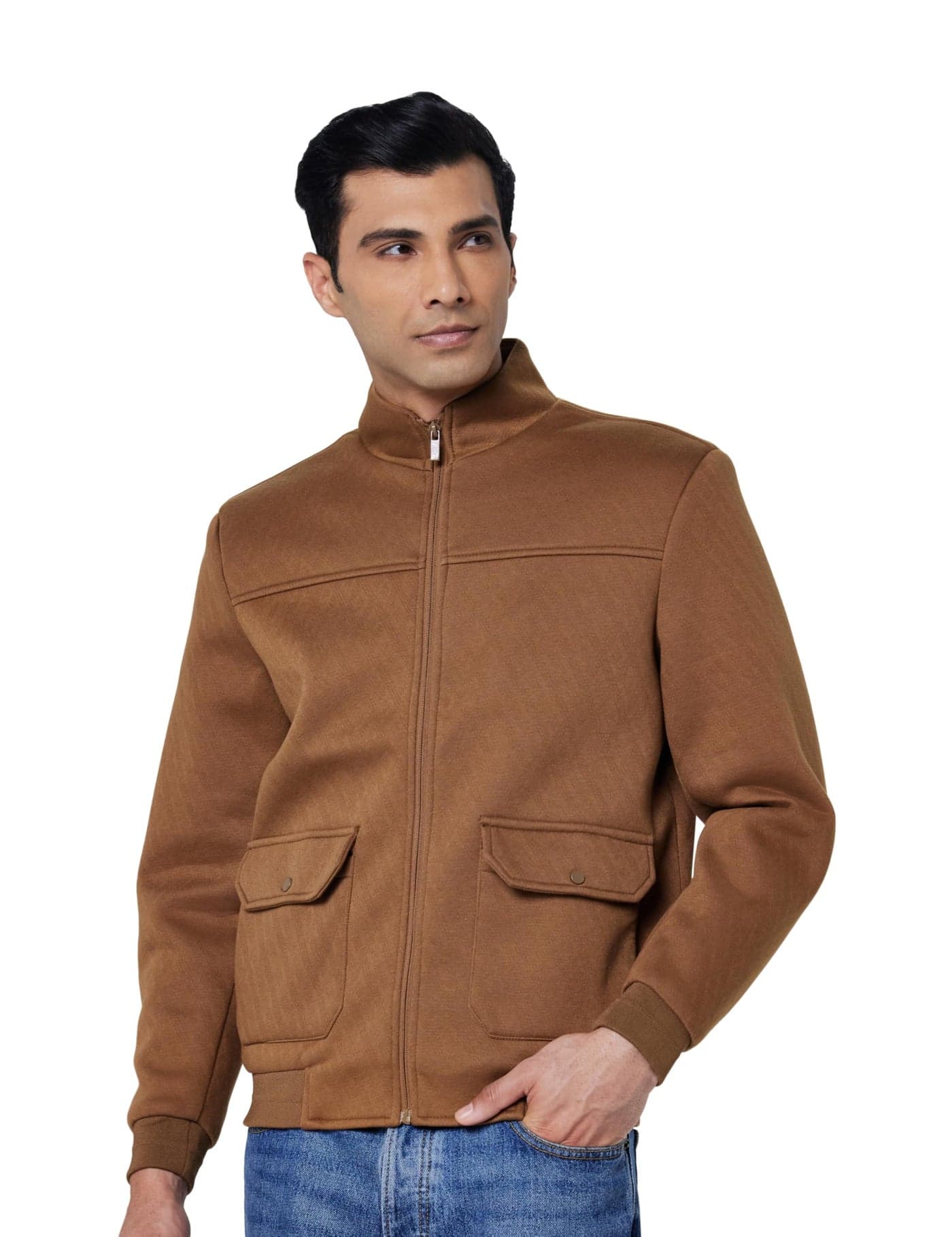 Qube By Fort Collins Men's Knitted Full Zip Jacket – Warm, Stylish & Comfortable for Cold Weather