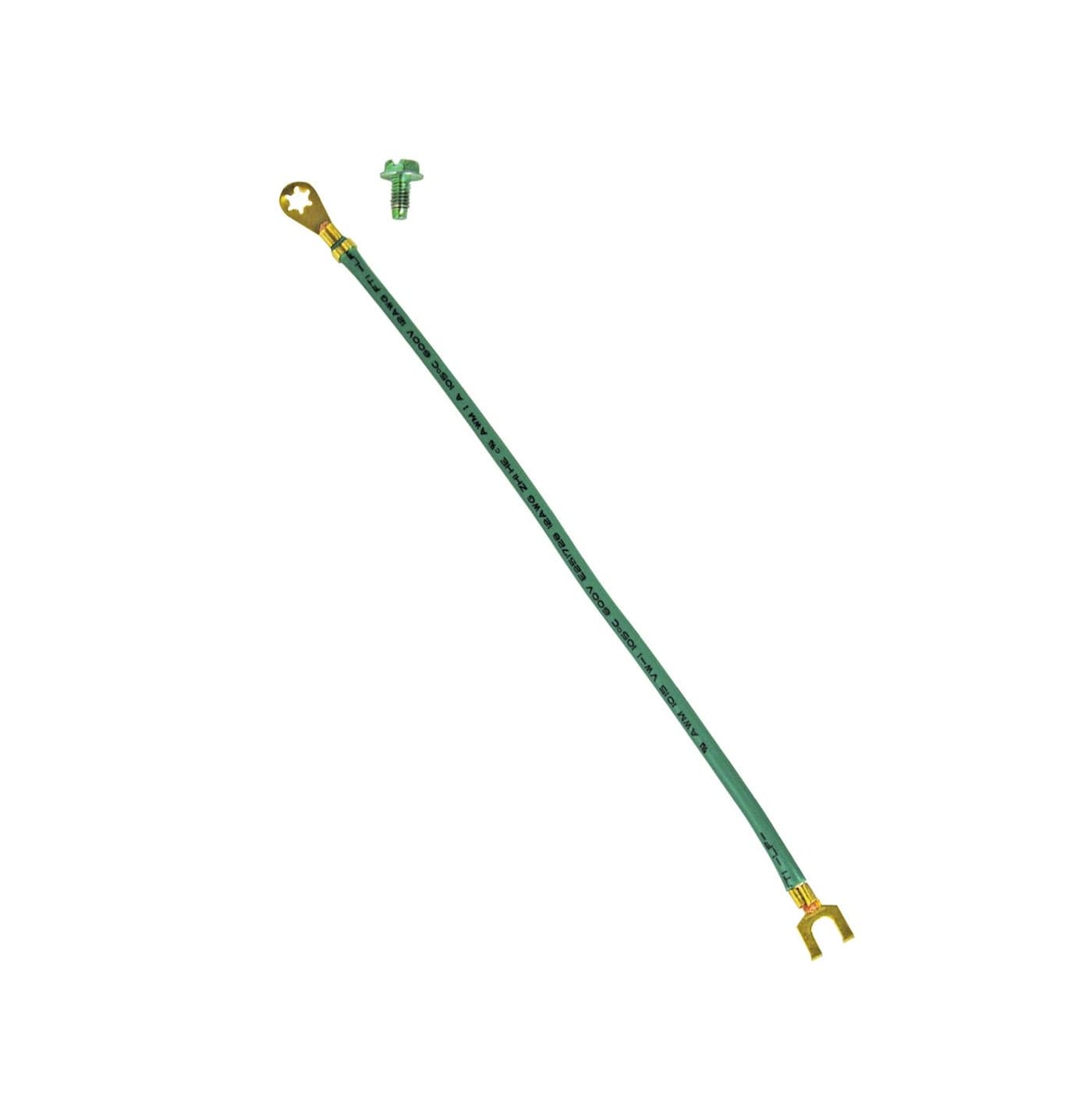 Gardner Bender GGP-1282N Stranded Electrical Grounding Pigtail, 8 inch, 12 AWG, Includes: Captured Screw/Bare Fork Terminal, 25 Pk, Green