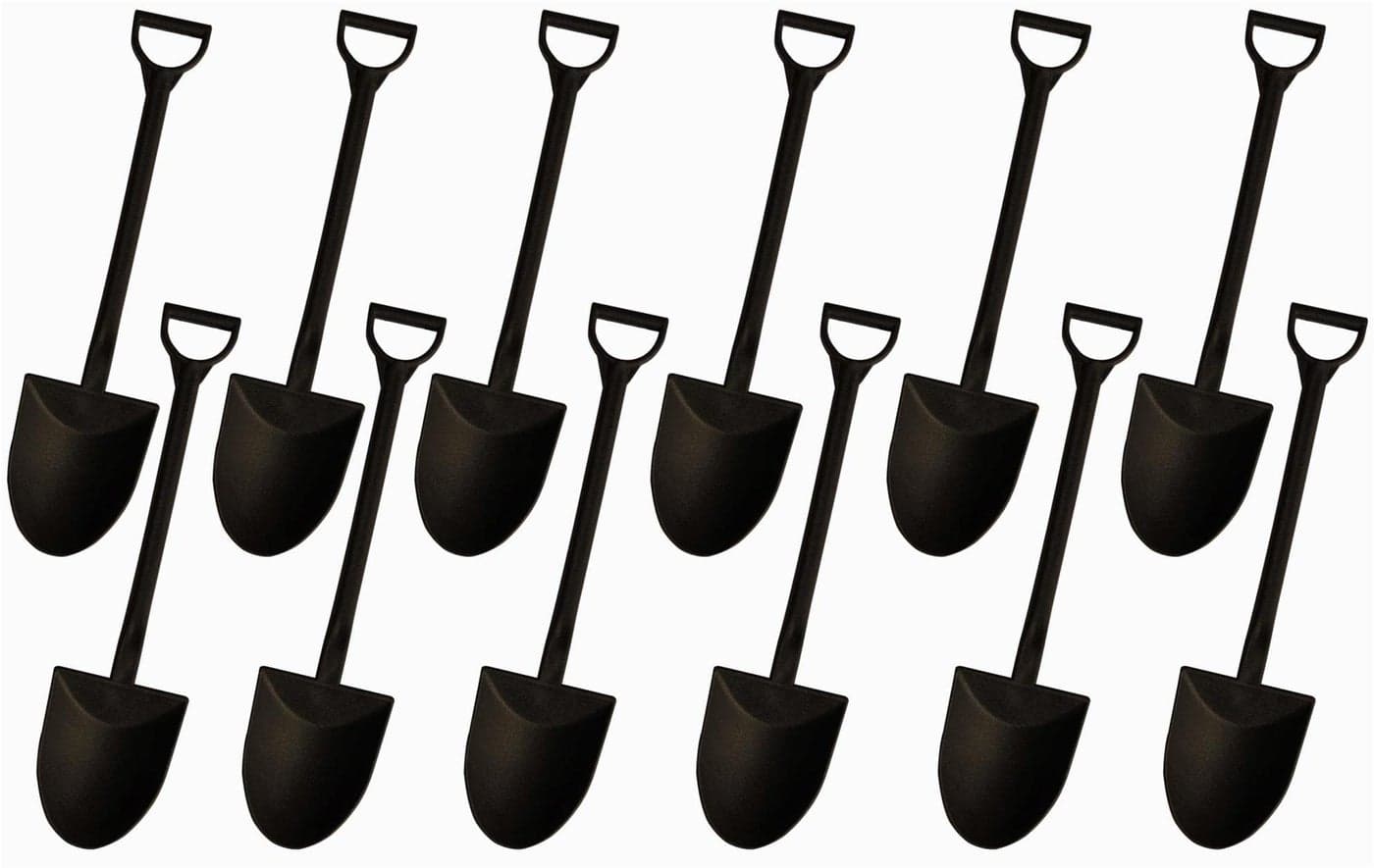 QWloog Magzipo Mini Shovel Shape SpoonsDisposable Plastic Dessert SpoonBlack60