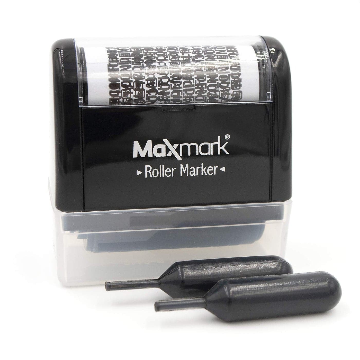 MaxMark Identity Theft Protection Stamp Roller Stamp with Two Replacement Ink Tubes