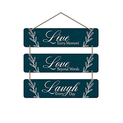 Artvibes Live Love Laugh Printed Wooden Wall Hanging | Quotes Decor Item | Wall Accent | Office Wall Decoration Items | Inspirational Quotes Wall Art | Mdf Wall Decoration | Gift Items (WH_5306N)