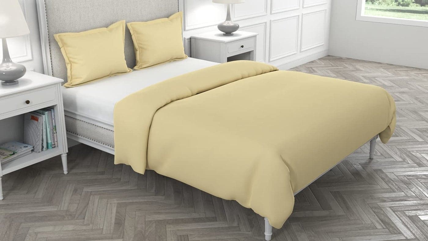 Livpure Smart Polyester Solid 110 GSM, Skin Friendly | Moisture Free | Lightweight and Smooth Feel Microfiber Duvet Cover (Beige, Single)