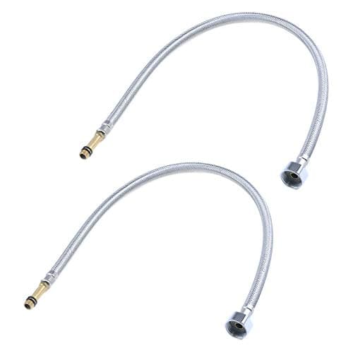 Semetall 24 Inch Faucet Water Supply Lines 2 Pack Stainless Steel Faucet Supply Lines ConnectorBraided Supply Hose 14 Inch Female Compression Thread x M10 Male Connector