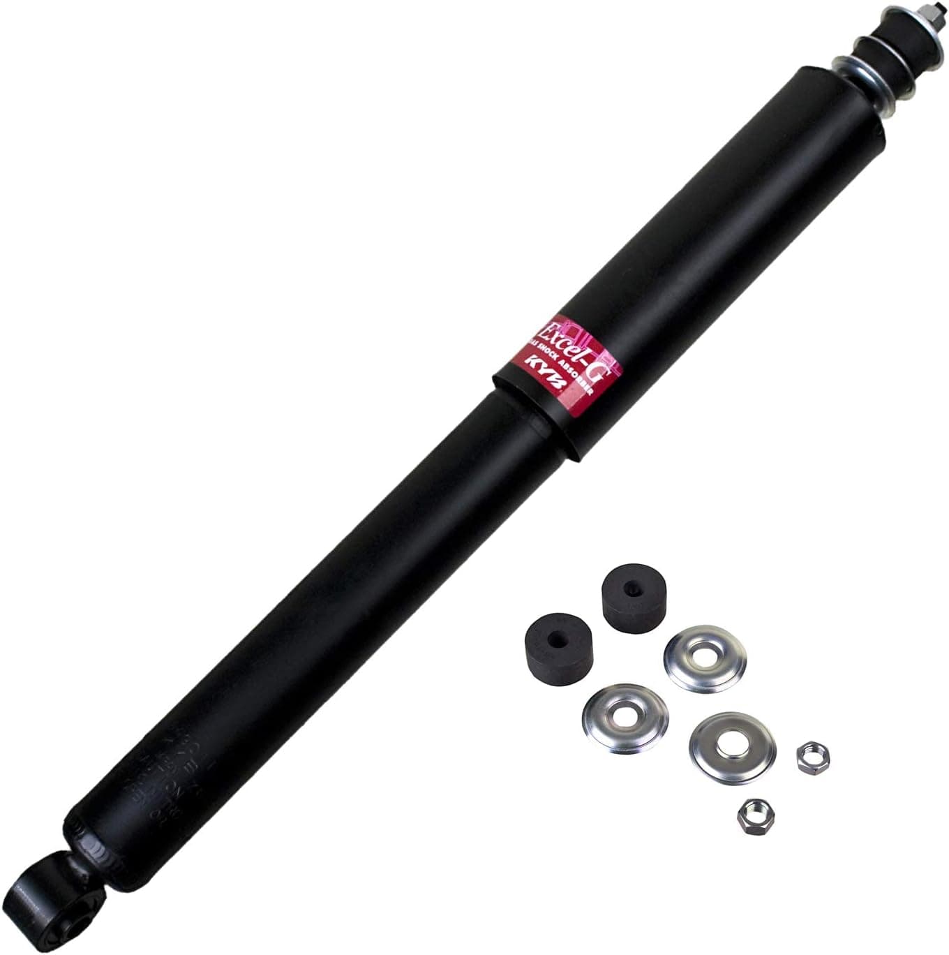 KYB 349011 Excel-G Gas Shock Absorber - Rear, Black and Silver