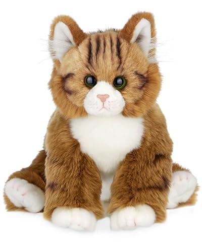 Bearington Cat Stuffed Animal Ralistic Cat Plush Lifelike Tabby Kitty Suffy Maine Coon Manny 105