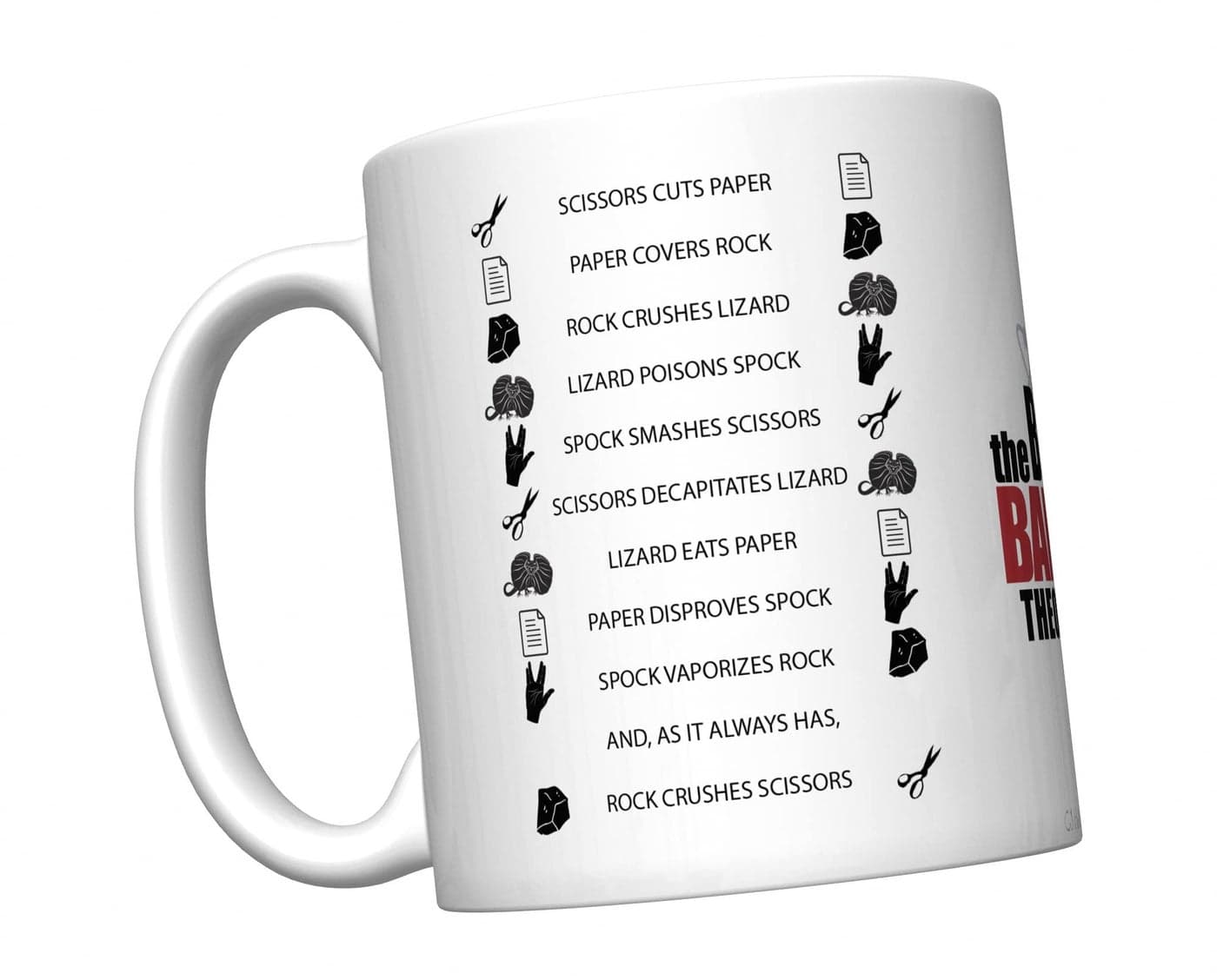 CJ Artisans Big Bang Theory Rock Paper Scissors Lizard Spock Coffee Mug RPS