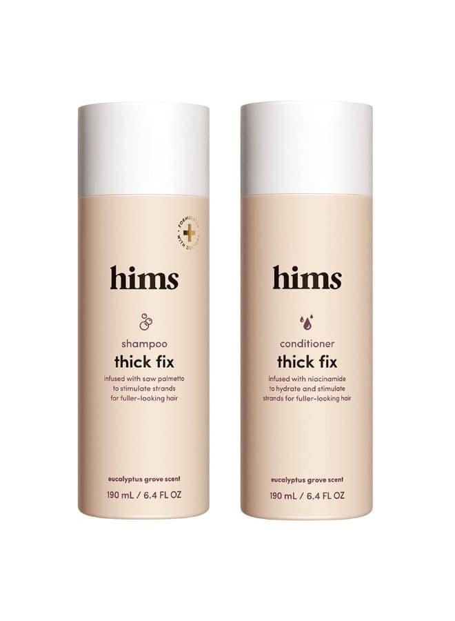 hims Thick Fix Shampoo and Conditioner Set for Men- Thickening, Moisturizing, Reduces Shedding- Color Safe Hair Loss Shampoo and Conditioner- 2 pack, 6.4oz