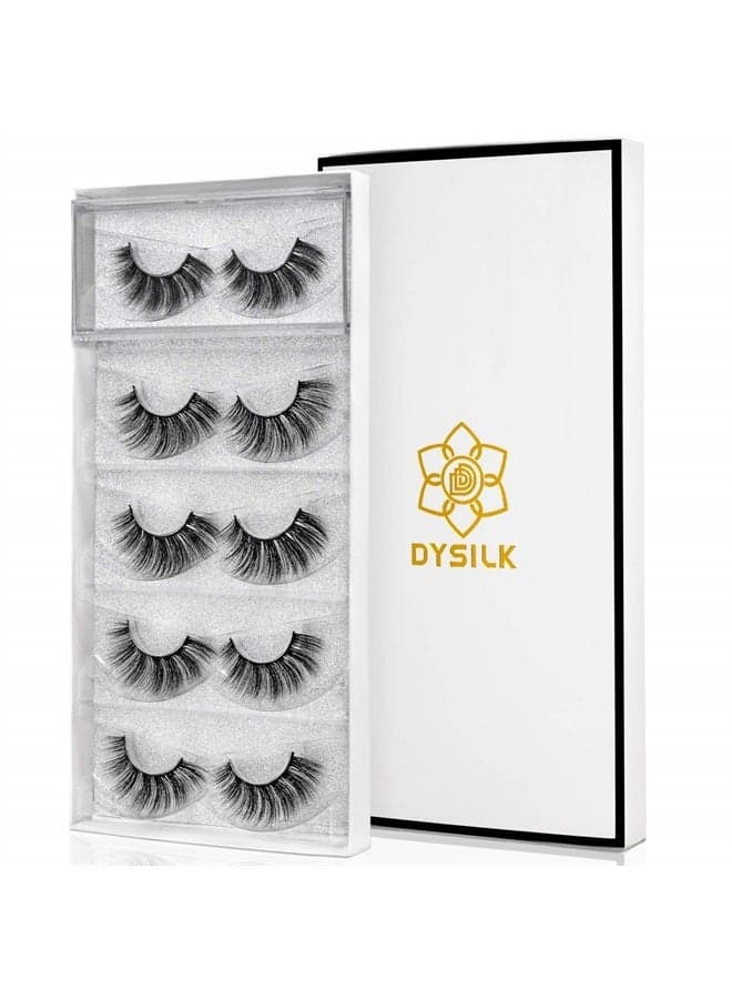 Lashes Wispy Eyelashes - False Eyelashes 5 Pairs 6D Mink Lashes - Fake Eyelashes Natural Look Like Extensions Strip Lashes Fluffy Lash Pack | 007-18mm