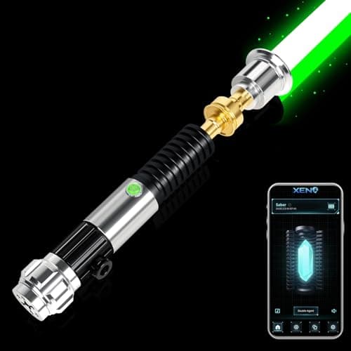 Adawlert Smooth Swing Lightsaber Premium Metal Hilt Dueling Light Saber APP Control 16 Sound Effects with Infinite RGB Colors Change Motion Control FX Sabers for Adults and Role Play 44in