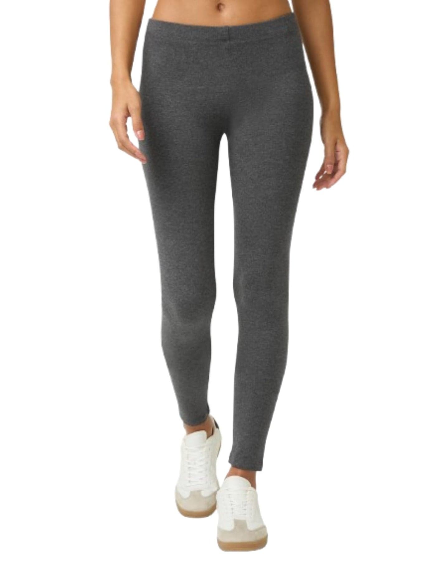 No nonsense Women's Leggings - Soft Cotton Feel, Comfortable & Perfect for Layering, Gentle Elastic Waistband - Charcoal Grey - Large