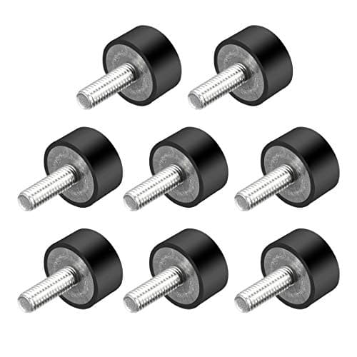 uxcell M6 Thread Rubber Mounts,Vibration Isolators,Cylindrical Shock Absorber with Studs 20mm x 10mm 8pcs