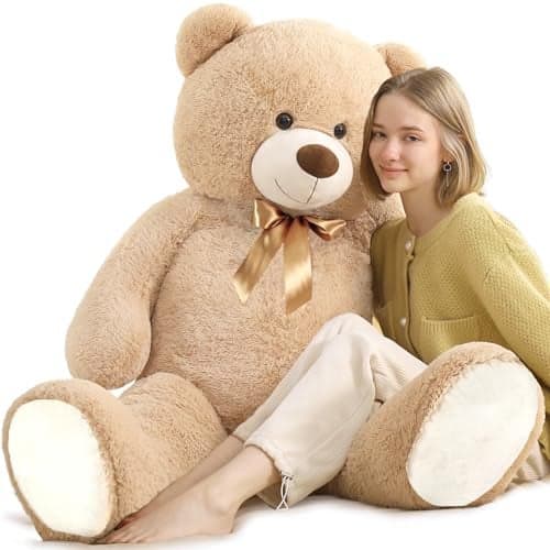 MaoGoLan 4ft Large Teddy Bear Giant Stuffed Animal for Girlfriend Wife Daughter 47 inch Cute Bear Plush for Girls Women Valentines Day Plush Teddy Toys Gifts for Her Kids Baby Shower Decorations