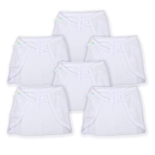 1st Step Washable and 100% Cotton Nappies (White, Medium)