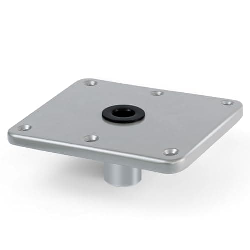 CLLOMAGY Boat Seat Base Mount Boat Seat Pedestal Base Mount Plate for 3/4" Pin Post Socket, Heavy Duty Marine Pedestal Bracket for Most Marine Fishing Pontoon Bass