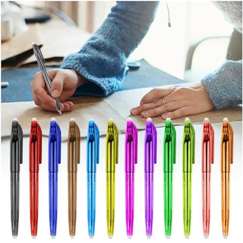 Lyforx 12pcs Heat Erasable Pens for Fabric Marking Quilting Sewing DIY Dressmaking Tailors Chalk