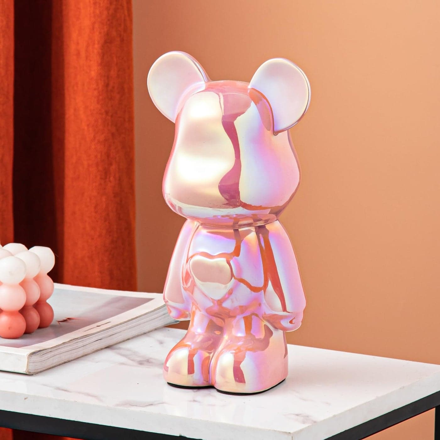 Yundu Ceramic Piggy Bank for Kids and Adults Coin Bank for Girls and Boys Pink Love Bear Decoration Modern Dcor Hypebeast Room Dcor Gifts for Birthdays