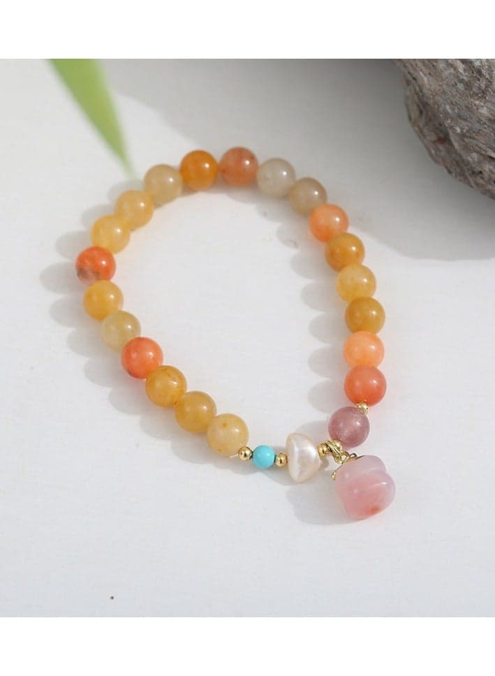 Natural Xinjiang agate bracelet, new Chinese style jade crystal bead bracelet