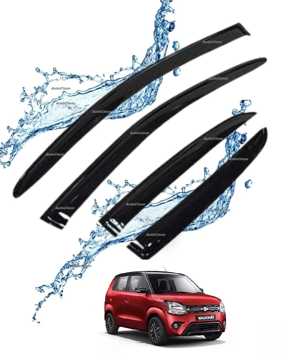 Car Window Door Visor Rain Guard Side Wind Deflector Unbreakable Injection Moulded Compatible with Wagon R(2019-2024) Model (Set of 4)