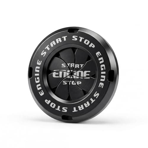 DETACHI Car Start Button Cover, ABS Rotatable Push Start Switch Cover, Anti Scratch Interior Decoration Accessory, Ignition Cover Protector Engine Push Button Sticker for All Cars