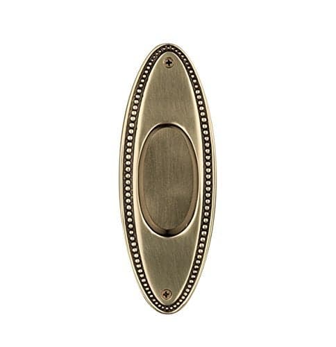 Nostalgic Warehouse Beaded Flush Pull, Antique Brass, 701401