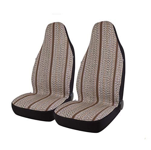 West Coast Auto Baja Blanket Bucket Seat Cover for Car Truck Van SUV Airbag Compatible 2PCS Brown