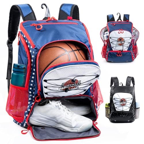 VIGEGARI Basketball Bag Backpack with Ball Compartment Shoe Pocket Gym Bag for Basketball Soccer Football Volleyball Large Capacity Athletic Backpack for Youth Adults Basketball Gifts
