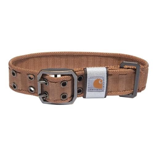 Carhartt Pet Fully Adjustable Wide Webbing Collar for Dogs, Heavy Duty Nylon for Walking & Training, Carhartt Brown, Medium