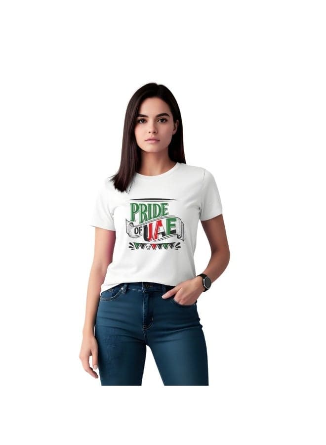 UAE Women's Cotton T Shirt | Round Neck | Short Sleeve | Regular Fit | Casual Wear | Event Outfit | Outdoor Travel | Daily Use