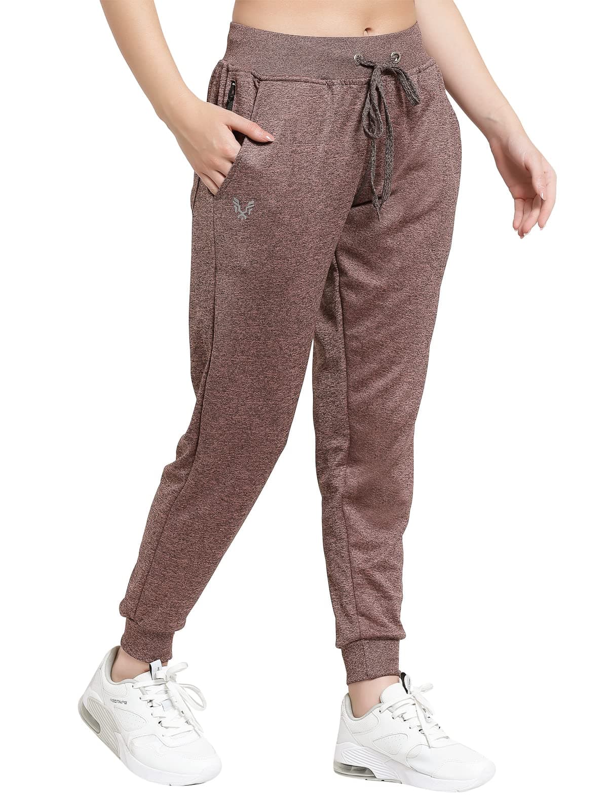UZARUS Women's Slim Fit Polyester Track Pants (UZWGRINDLE_Port Red_M)