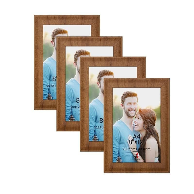 Art Street A4 Size Photo Frame For Wall Set of 4 Premium Brown Picture Frame Size -8x12 Inches