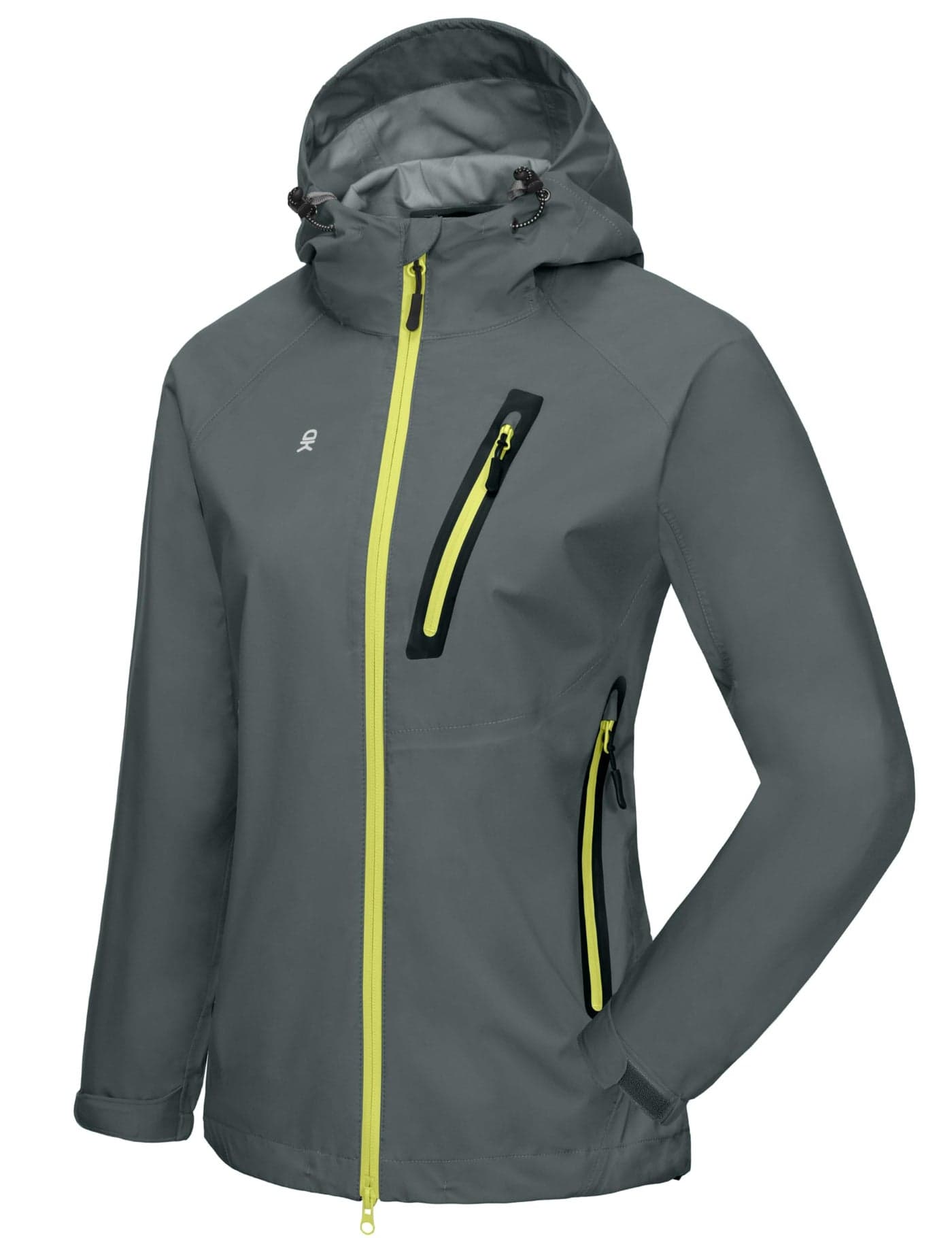 Little Donkey Andy Women's Waterproof Cycling Rain Jacket Ultra-Lightweight Rain Shell for Biking Running Grey 2XL