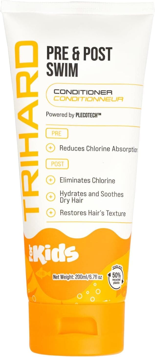 TRIHARD Kids Swim Care Conditioner Gently Removes Chlorine Saltwater Hydrates Restores Hair Gentle Safe for All Hair Types DermatologicallyTested