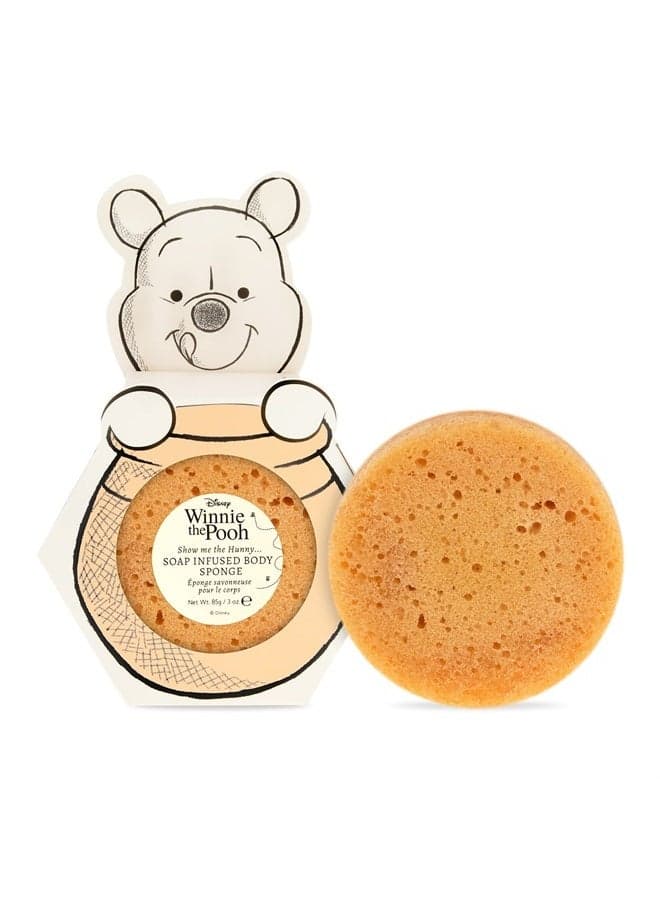MAD BEAUTY Disney Winnie The Pooh Soap-Infused Foaming Body Sponge, Gorgeous Wild Flower Scent, 3 oz, Up to 14 Uses, Body Care, Healthy Glowing Skin, Relax & Unwind, Great Gift