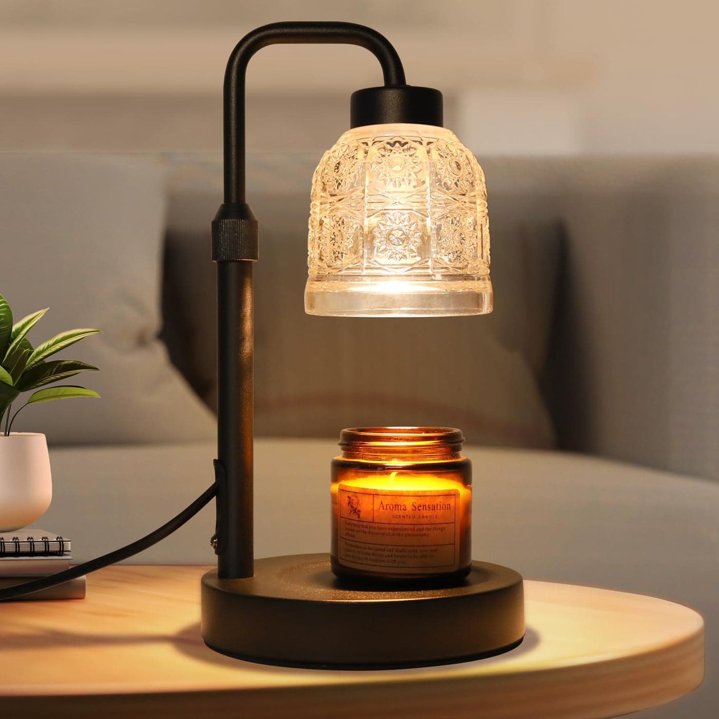 AIFEI Candle Warmer Lamp with Timer Dimmable Adjustable Height Candle Lamp Birthday Gifts for Women Mom Sister Friends Candle Warmer Gifts New Home Decor Candle Lamp Warmer with 2 Bulbs Black