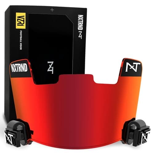 Nxtrnd VZR1 Football Visor, Flat Lens Technology, Fits Adult & Youth Football Helmets (Red)