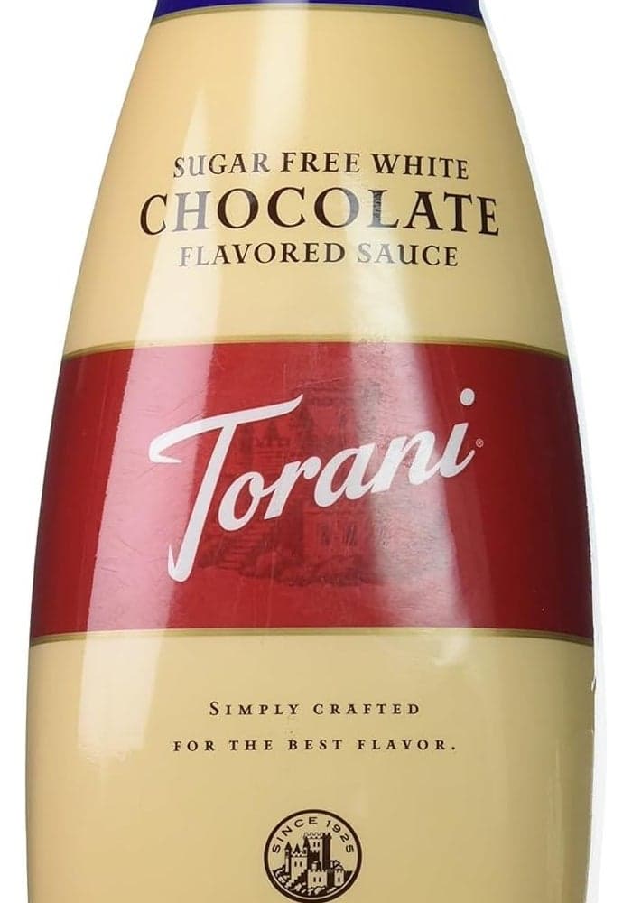 Torani Sugar Free White Chocolate Sauce, 64 Ounces - Keto Friendly and Gluten Free