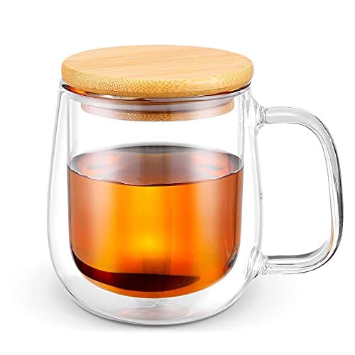 we3 Coffee Cup 250ml Glass Coffee Mug Double Walled Glass Mug Tea Cup Insulated Double Glass Cup for Latte Coffee Tea Mug with Handle (Pack of 1)