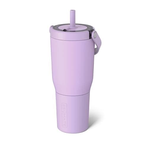 BrüMate Resa 35oz 100% Leakproof Travel Tumbler with Handle & Straw | Flexible SoftSip Straw | Silicone Sleeve for Durability | Stainless Steel | Cup Holder & Travel Friendly Water Bottle | (Lavender)