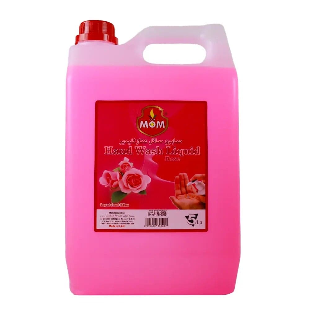 Our Mom Hand Wash Liquid with Rose-5Ltr