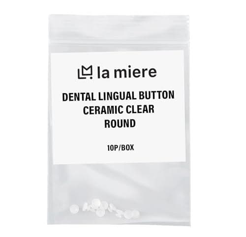 LA MIERE 10Pcs Dental Orthodontic Lingual Button Bondable Ceramic clear lingual buttons Round