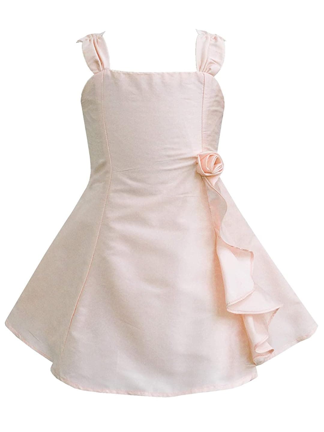 A.T.U.N. (ALL THINGS UBER NICE) Polyester Fit and Flare Special Occasion Dress (GDRS JES_Peach_13-14 Years)