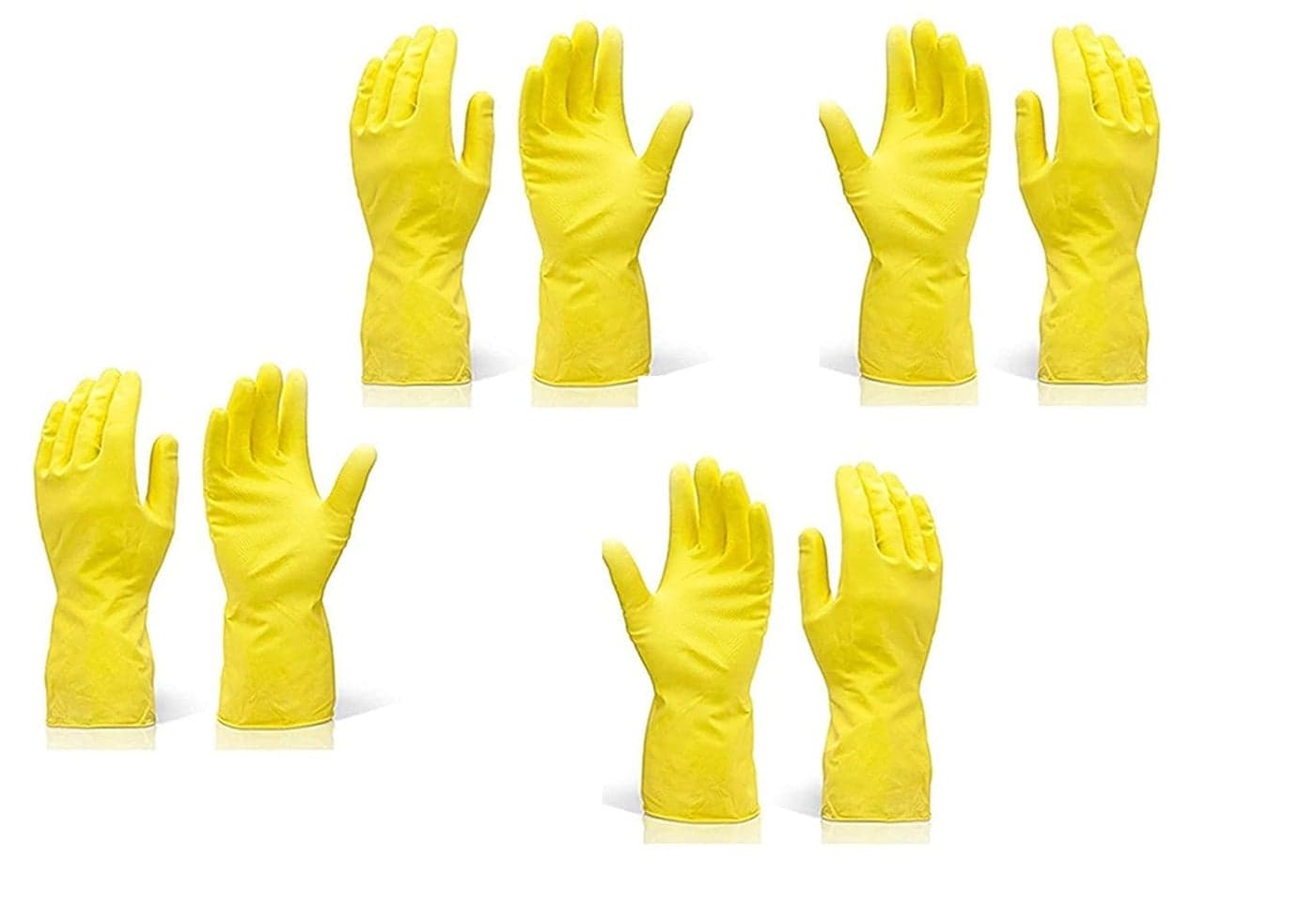 Pacificdeals Chemical Industries Gardening Long Rubber Hand Gloves Household Reusable Cleaning Dishwashing GlovesLatex Waterproof PVC Gloves for Kitchen Working Painting Men Unisex Yellow 4 Pair