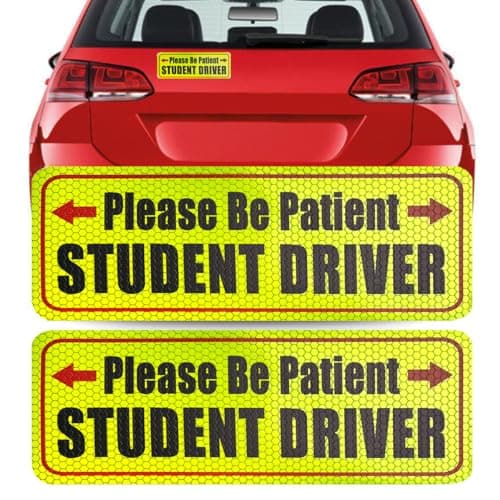 3 Pcs Student Driver Magnet For CarPlease Be Patient Student Driver Sticker New Student Driver Sticker Safety Warning SignsHigh ReflectiveReusable MovableSet of 3 35 x 9