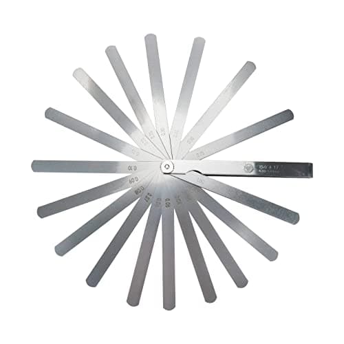 Rannb Feeler Gauge 17 Blades 0.02mm to 1mm Thickness Gap Measuring Tool 150mm/5.9" Length