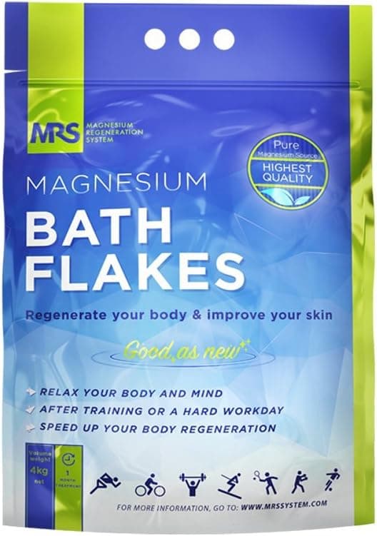 Finest Magnesium Bath Flakes Epsom Salt Bath Salts Body Muscle and Foot Soak Regenerate Body and Mind Mined in Germany Ancient Zechstein Seabed MRS Magnesium Regeneration System 4kg 880 lb