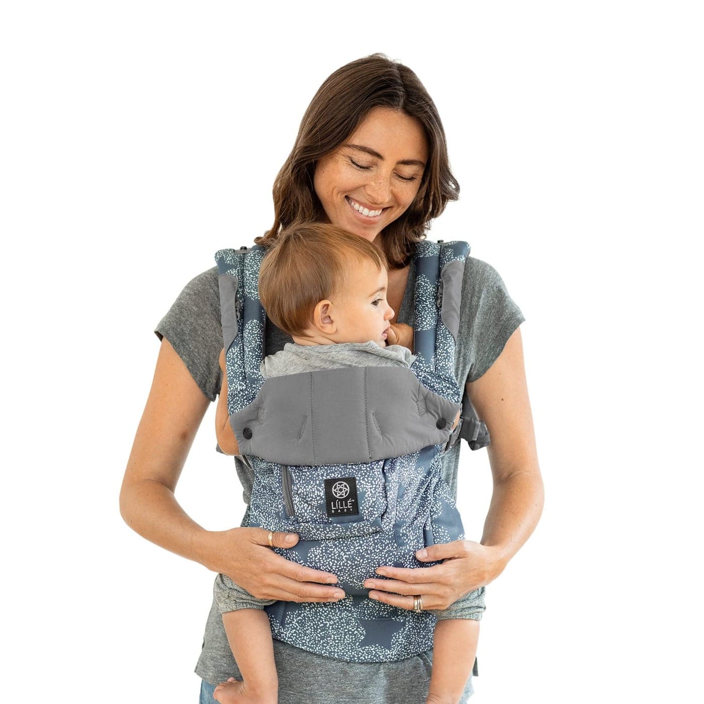 LLLbaby Complete 6in1 Ergonomic Baby Carrier Infant to Toddler with Lumbar Support 745 Pounds 360 Degree Baby Wearing Inward and Outward Facing Starfall