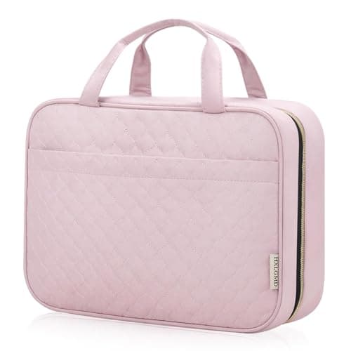 HXLGMD Travel Size Toiletry Bag for Women Portable Cosmetic Bag with Hanging Hook Travel Essentials Waterresistant Makeup Organizer for Accessories Shampoo Fullsize Container Toiletries