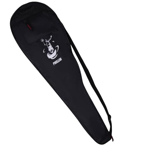 PHILLIN Badminton Cover for Shuttlecock Bat Set Badminton Kit Bag with Front Zipper Pocket Lightweight Stylish Sports Bag for Shuttle Bats - Black